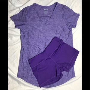 DULUTH TRADING CO. Top Purple shorts Work out XS